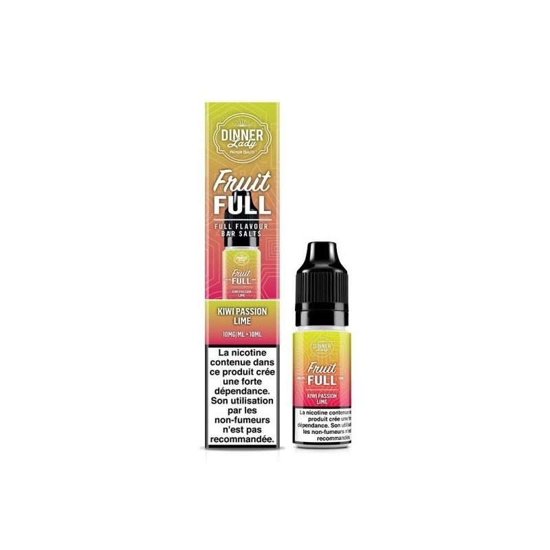Liquid Dinner Lady Fruit Full Salt 10ml - Kiwi Passion Lime 20mg | Eliq Vapoteur