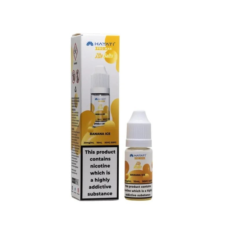 Liquid Hayati Pro Max Nic Salts 10ml - Banane Glacée 20mg | Eliq Vapoteur