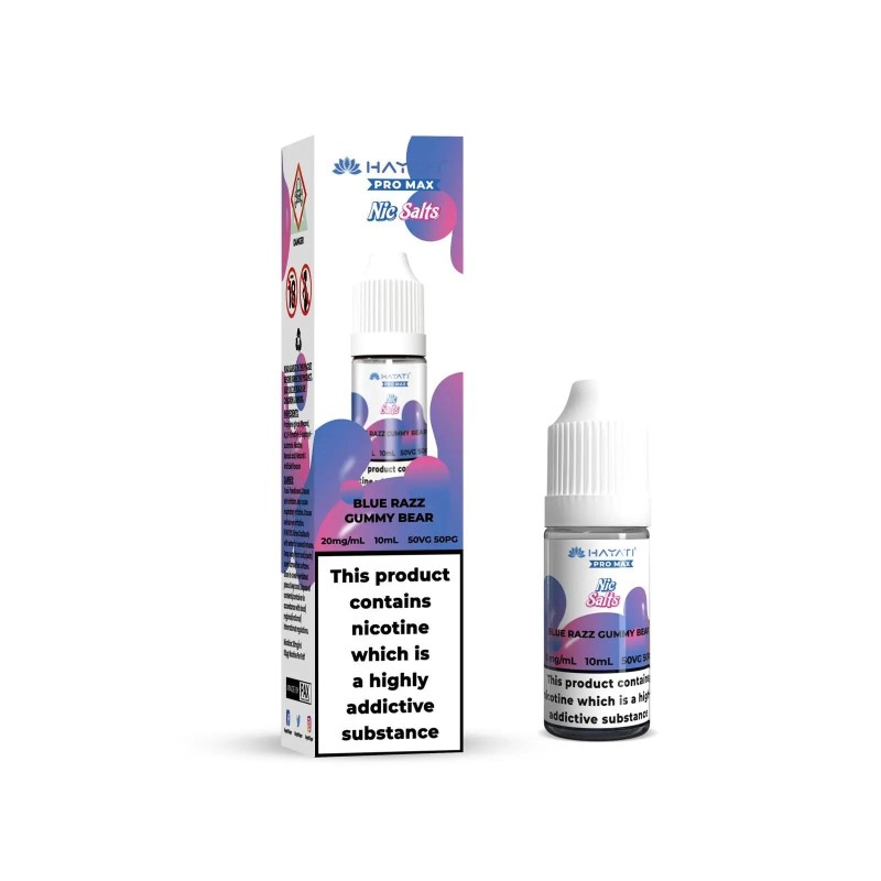 Liquid Hayati Pro Max Nic Salts 10ml - Blue Razz Gummy Bear 20mg | Eliq Vapoteur