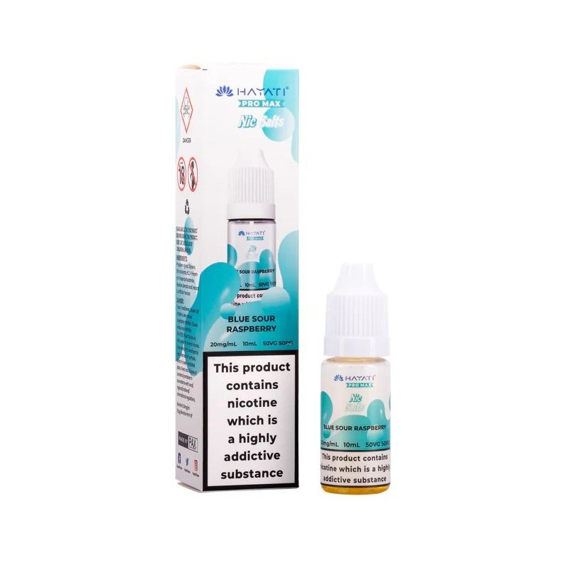 Liquid Hayati Pro Max Nic Salts 10ml - Framboise Acide Bleue 20mg | Eliq Vapoteur