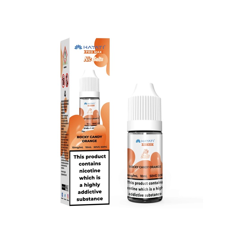 Liquid Hayati Pro Max Nic Salts 10ml - Rocky Candy Orange 20mg | Eliq Vapoteur