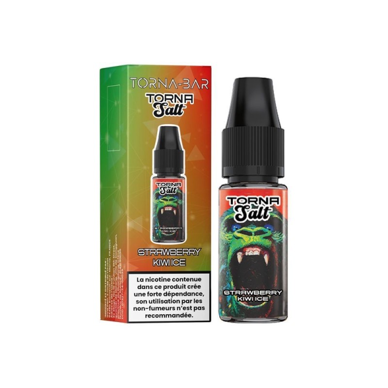 Liquid Torna-Bar Salt 10ml - Strawberry Kiwi Ice 20mg | Eliq Vapoteur
