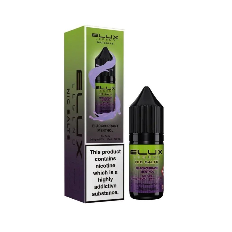 Liquid Elux Legend Nic Salts 10ml - Blackcurrant Menthol 20mg | Eliq Vapoteur