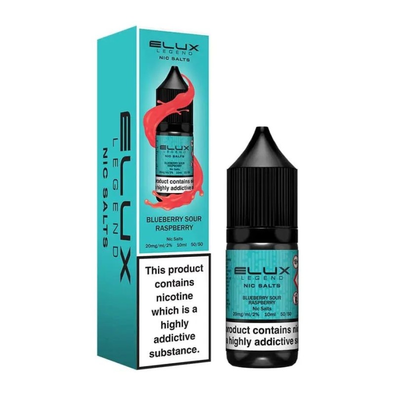 Liquid Elux Legend Nic Salts 10ml - Myrtille Framboise Acide 20mg | Eliq Vapoteur