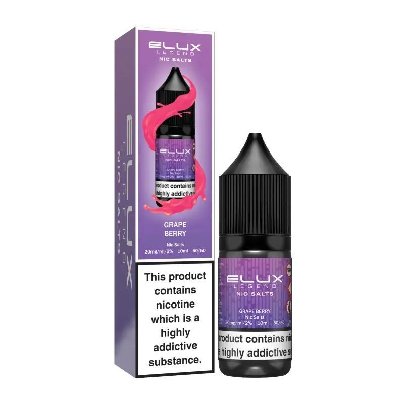 Liquid Elux Legend Nic Salts 10ml - Grape Berry 20mg | Eliq Vapoteur