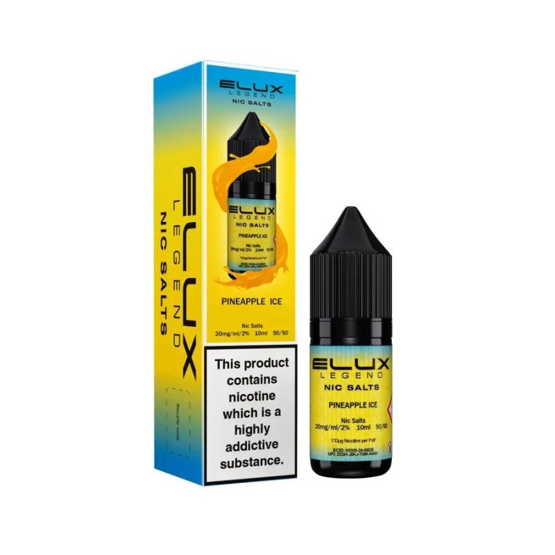 Liquid Elux Legend Nic Salts 10ml - Pineapple Ice 20mg | Eliq Vapoteur