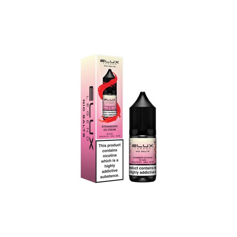Liquid Elux Legend Nic Salts 10ml - Strawberry Ice Cream 20mg | Eliq Vapoteur