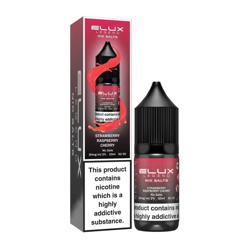 Liquid Elux Legend Nic Salts 10ml - Strawberry Raspberry Cherry 20mg | Eliq Vapoteur