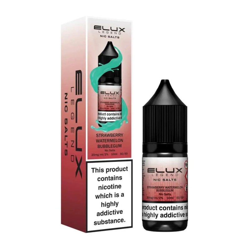 Liquid Elux Legend Nic Salts 10ml - Strawberry Watermelon Bubblegum 20mg | Eliq Vapoteur