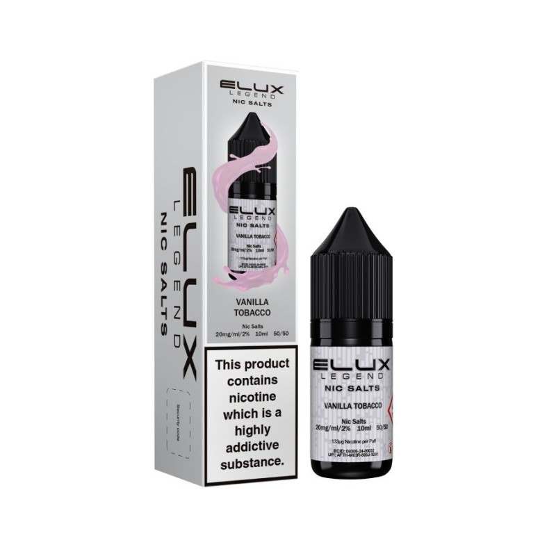 Liquid Elux Legend Nic Salts 10ml - Vanilla Tobacco 20mg | Eliq Vapoteur