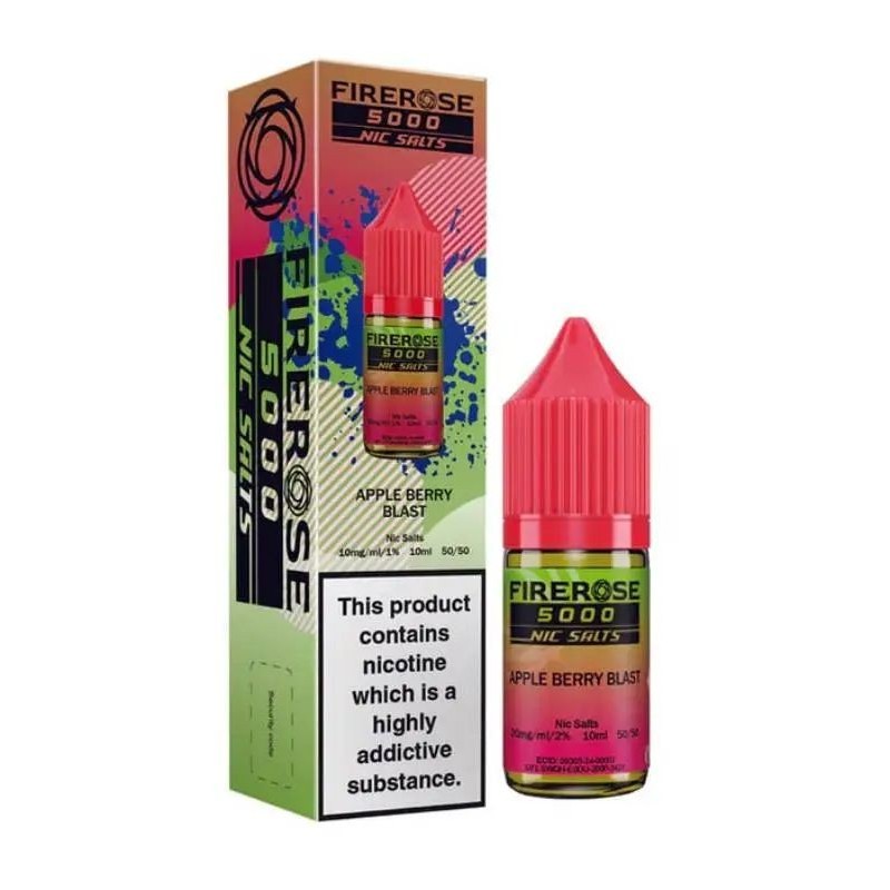 Liquid FireRose 5000 Nic Salts 10ml - Apple Berry Blast 20mg | Eliq Vapoteur