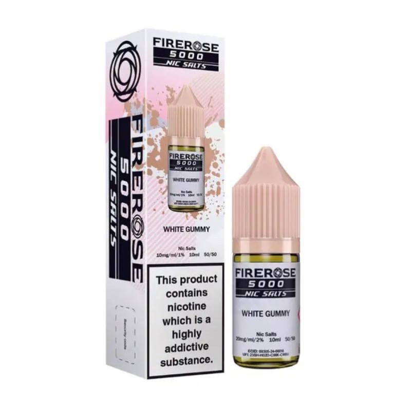 Liquid FireRose 5000 Nic Salts 10ml - White Gummy 20mg | Eliq Vapoteur