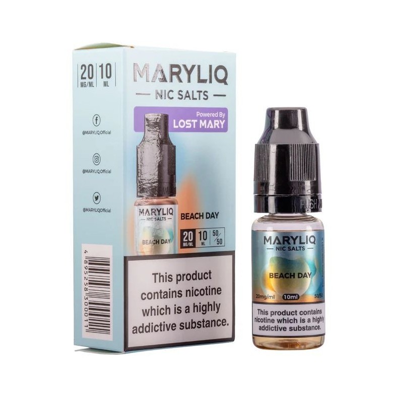 Liquid Maryliq Nic Salts 10ml - Journée à la plage 20mg | Eliq Vapoteur