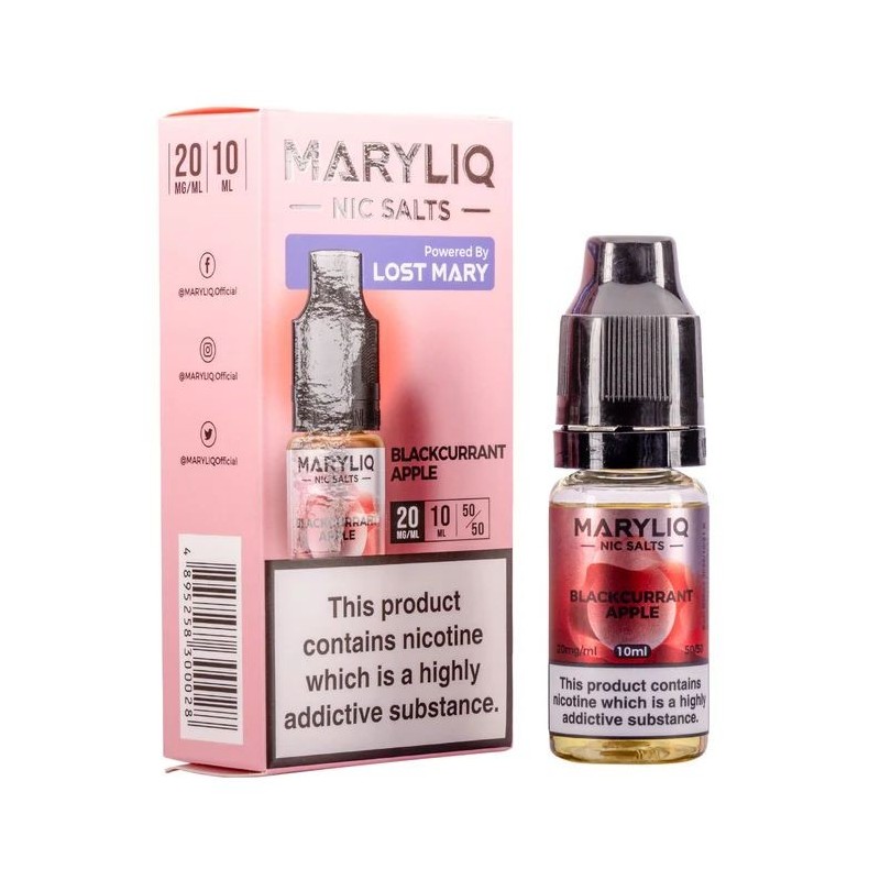 Liquid Maryliq Nic Salts 10ml - Cassis Pomme 20mg | Eliq Vapoteur