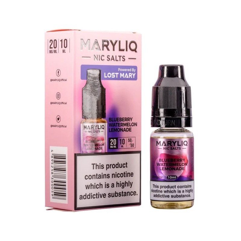 Liquid Maryliq Nic Salts 10ml - Limonade de myrtille et pastèque 20mg | Eliq Vapoteur