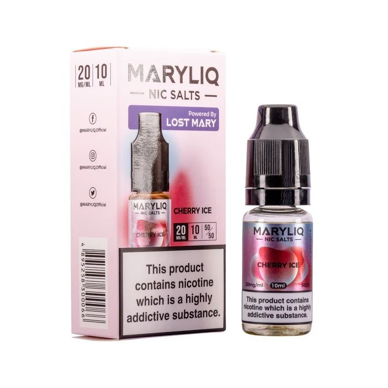 Maryliq Nic Salts E-liquid 10ml - Cherry Ice 20mg | EliqVapoteur