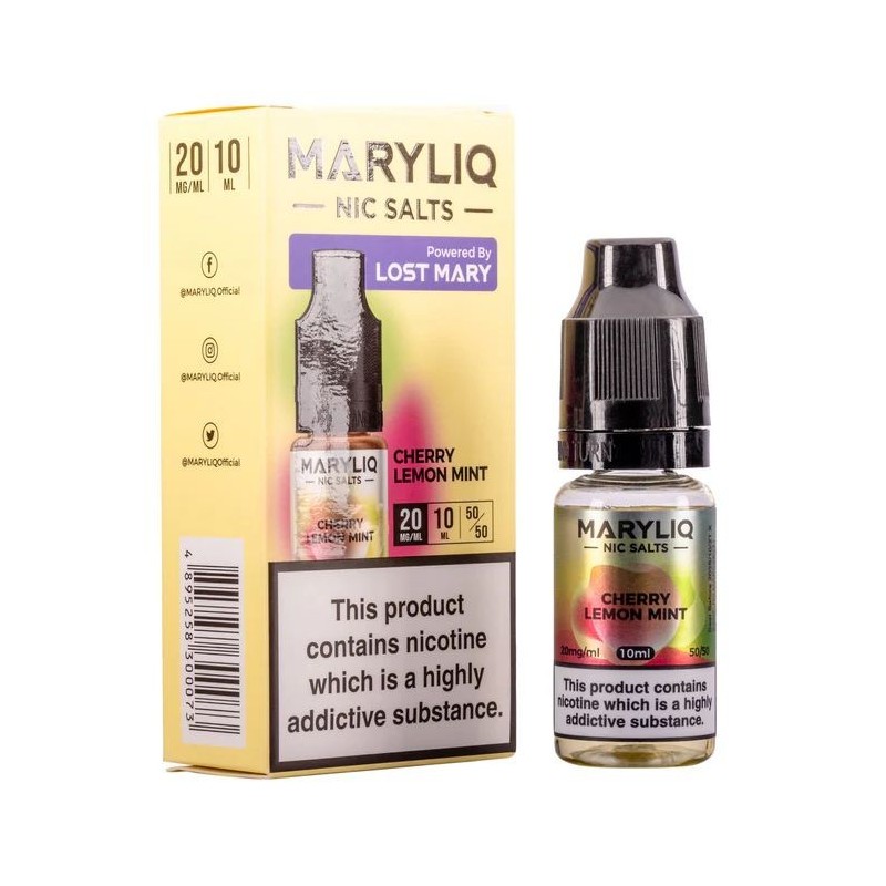 Maryliq Nic Salts E-liquid 10ml - Cherry Lemon Mint 20mg | EliqVapoteur