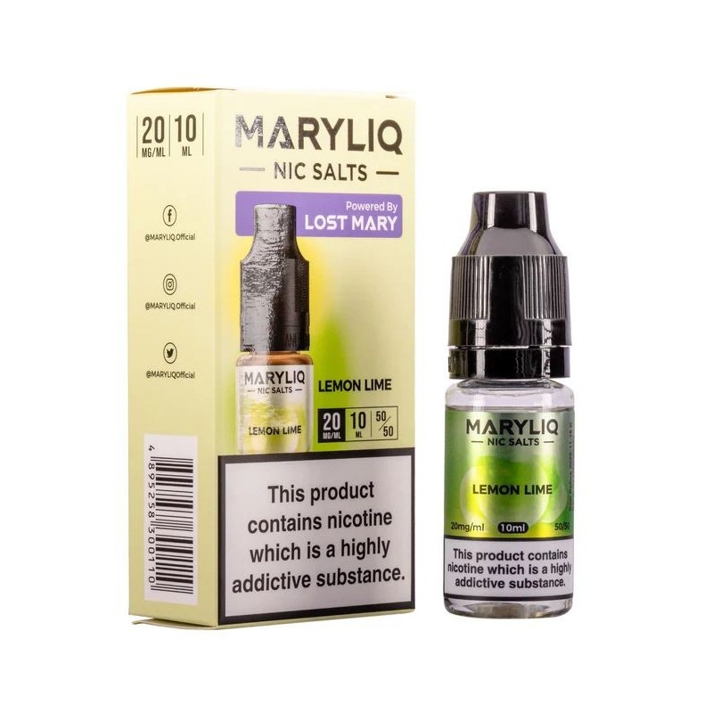 Maryliq Nic Salts E-liquid 10ml - Lemon Lime 20mg | EliqVapoteur