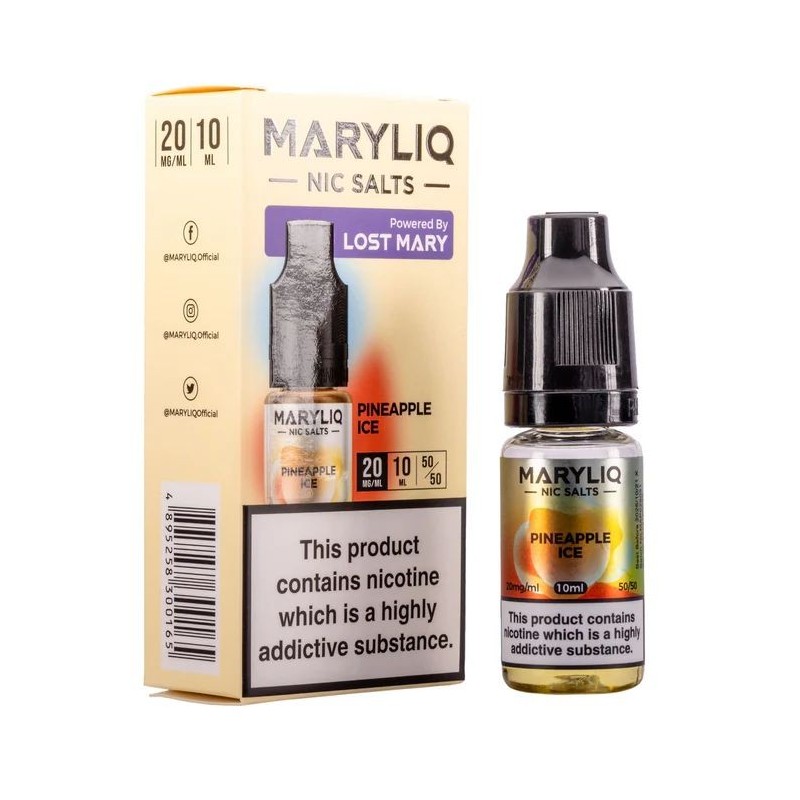 Maryliq Nic Salts E-liquid 10ml - Pineapple Ice 20mg | EliqVapoteur