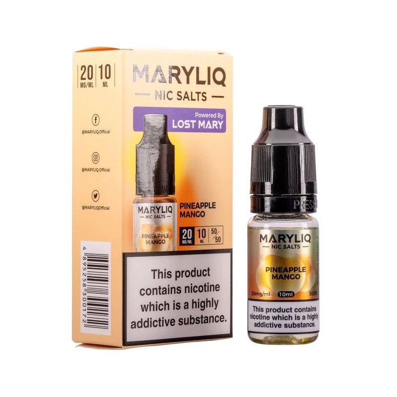 Liquid Maryliq Nic Salts 10ml - Ananas Mangue 20mg | Eliq Vapoteur