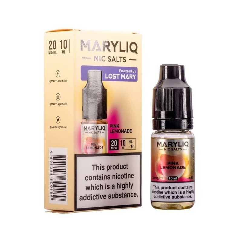 Liquid Maryliq Nic Salts 10ml - Limonade Rose 20mg | Eliq Vapoteur
