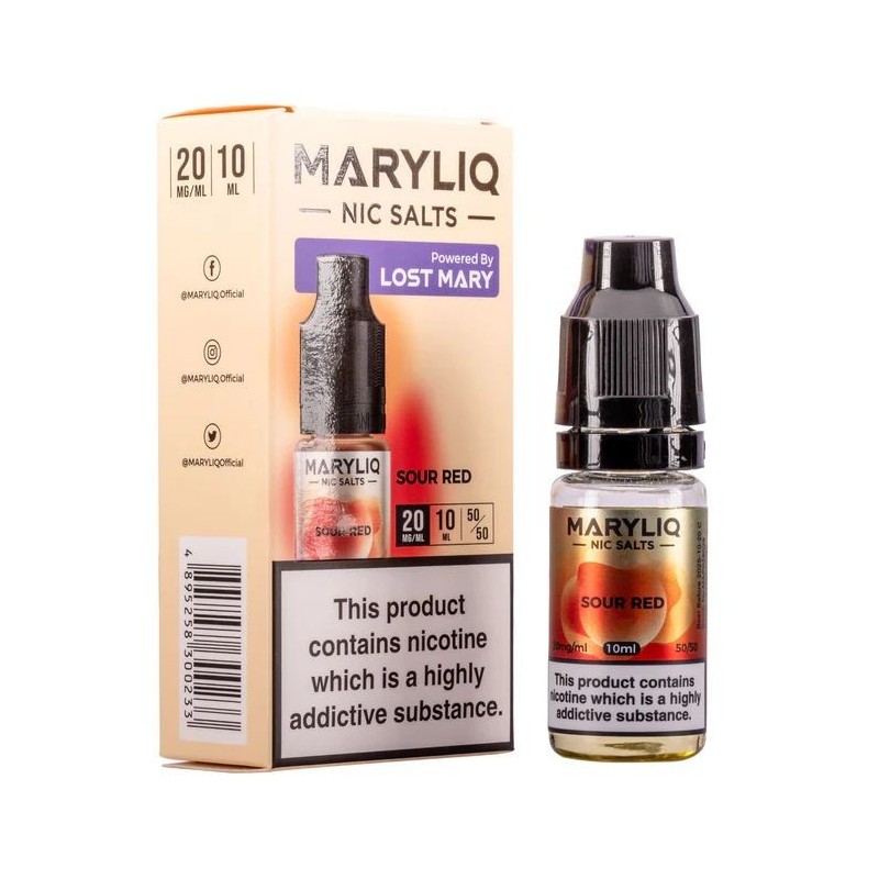 Liquid Maryliq Nic Salts 10ml - Sour Red 20mg | Eliq Vapoteur