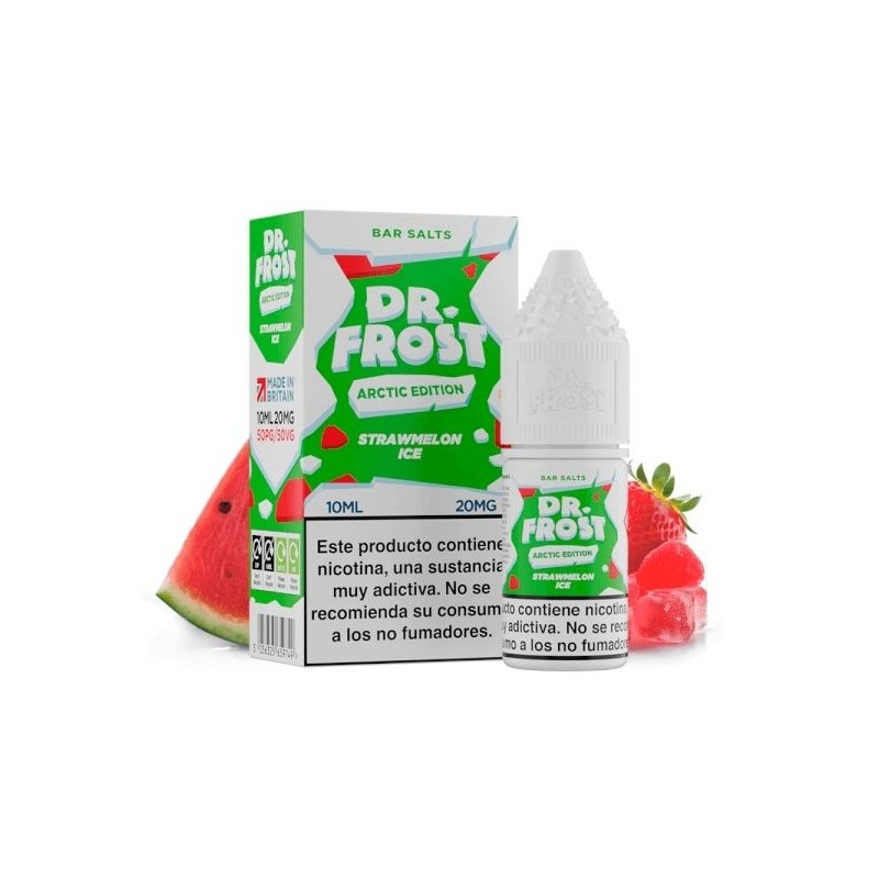 Liquid Dr Frost Salts 10ml - Strawmelon Ice 20mg | Eliq Vapoteur