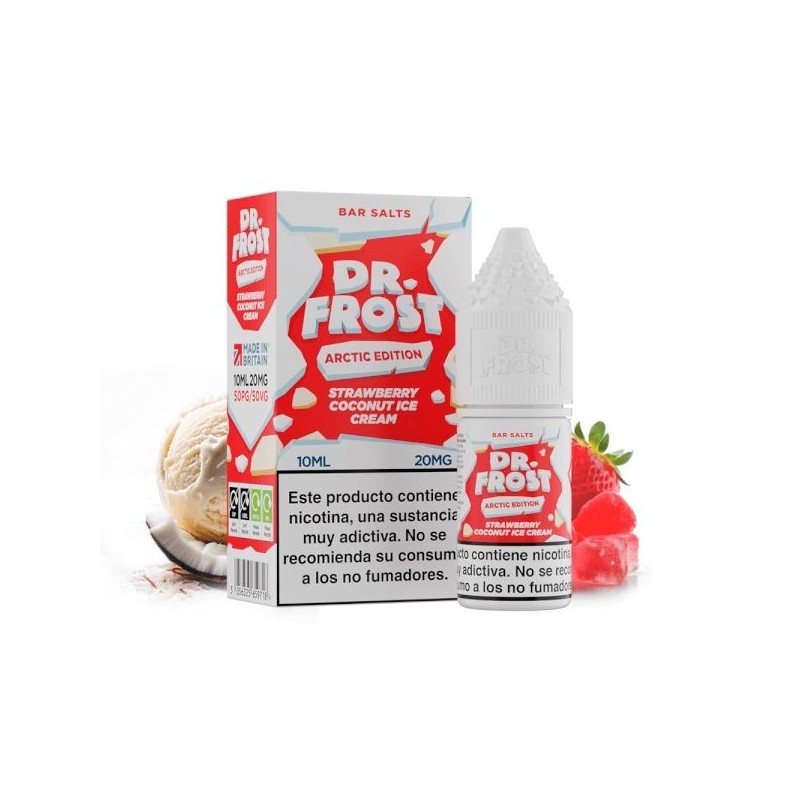 E-liquide Dr Frost Salts 10ml - Fraise Noix de Coco Crème Glacée 20mg | EliqVapoteur