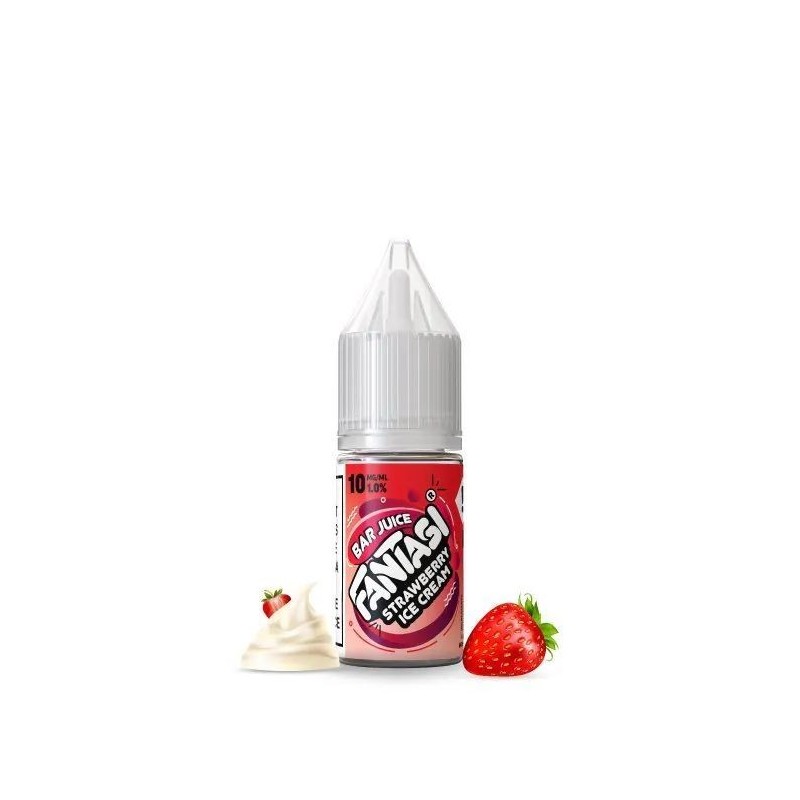 Liquid Fantasi Nic Salts 10ml - Crème Glacée à la Fraise 20mg | Eliq Vapoteur