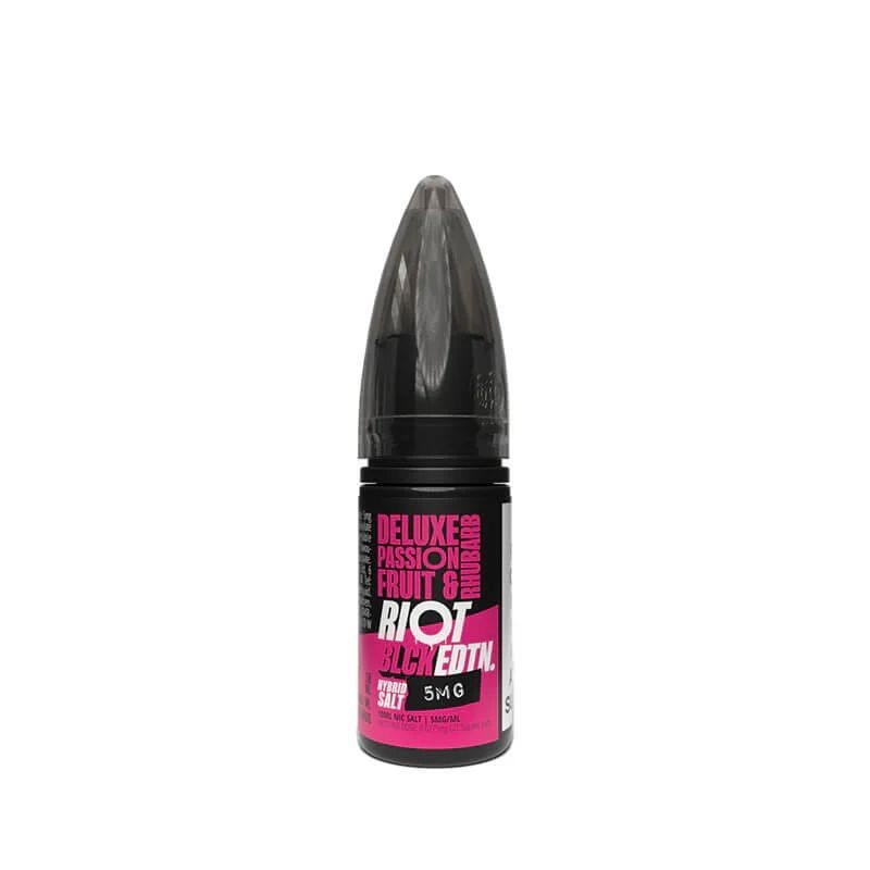 Liquid Riot Squad BLCK EDTN 10ml - Deluxe Passionfruit & Rhubarb 20mg | Eliq Vapoteur