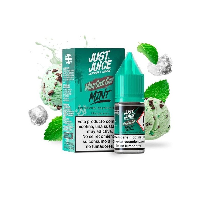 Liquid Just Juice Mint Range 10ml - Mint Choco Chip 20mg | Eliq Vapoteur