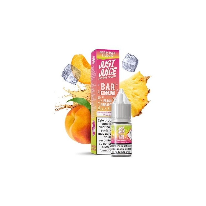 Liquid Just Juice Bar Salt 10ml - Peach Pineapple 20mg | Eliq Vapoteur