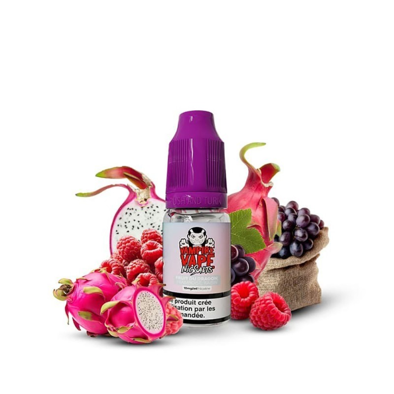 Liquid Vampire Vape NicSalts 10ml - Fruit du Dragon Framboise Raisin 20mg | Eliq Vapoteur