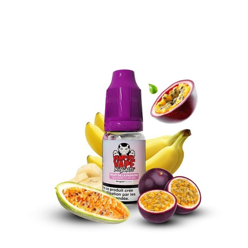 Liquid Vampire Vape NicSalts 10ml - Passionfruit Splash (Fruit de la passion Banane Curuba) 20mg | Eliq Vapoteur