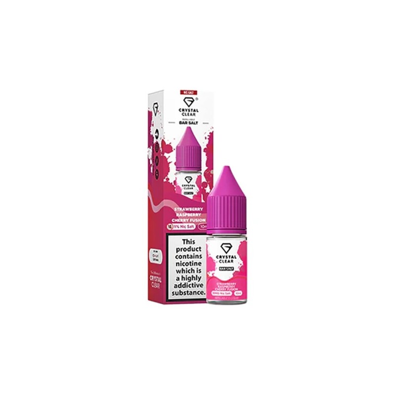 Liquid Crystal Clear Salts 10ml - Strawberry Raspberry Cherry Fusion 20mg | Eliq Vapoteur