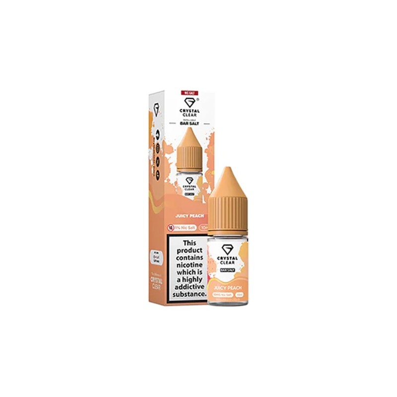 Liquid Crystal Clear Salts 10ml - Juicy Peach 20mg | Eliq Vapoteur