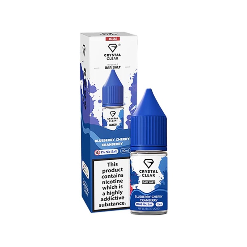 Liquid Crystal Clear Salts 10ml - Blueberry Cherry Cranberry 20mg | Eliq Vapoteur