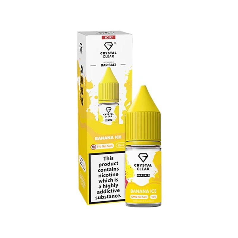 Liquid Crystal Clear Salts 10ml - Banana Ice 20mg | Eliq Vapoteur