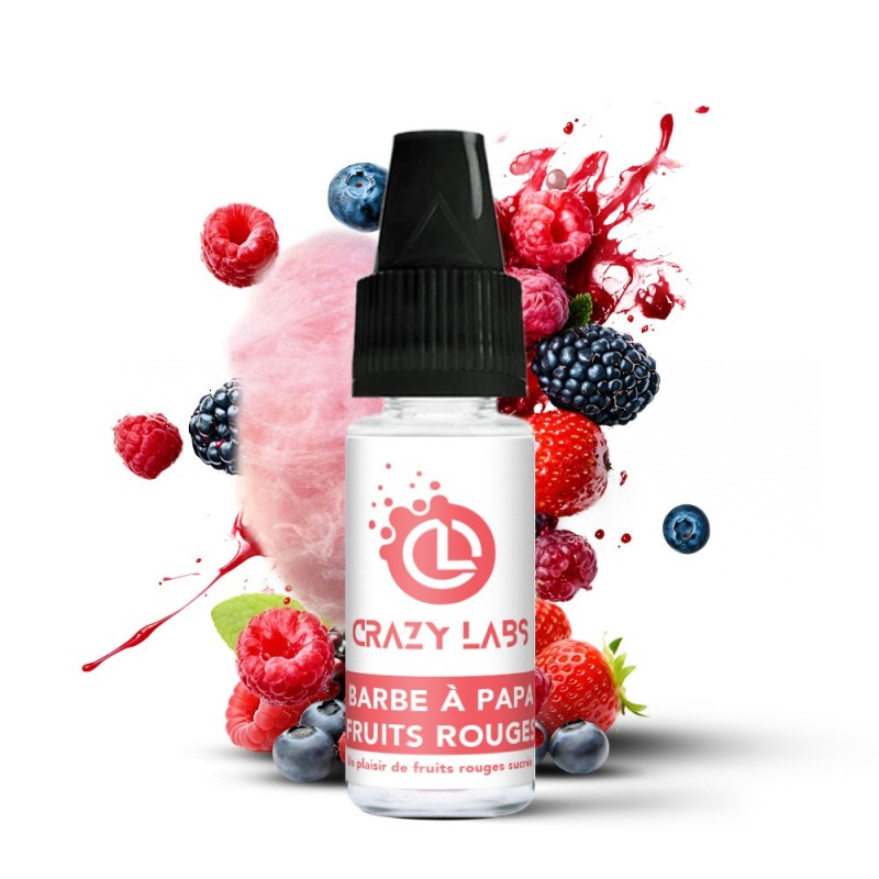 Crazy Labs E-liquid 10ml - Barbe à Papa Fruits Rouges 6mg | EliqVapoteur