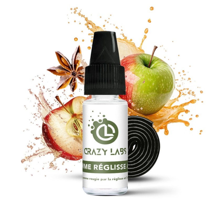E-liquide Crazy Labs 10ml - Pomme Réglisse Anis 6mg | EliqVapoteur