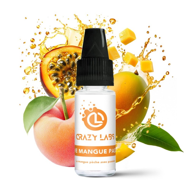 Crazy Labs E-liquid 10ml - Pêche Mangue Passion 6mg | EliqVapoteur