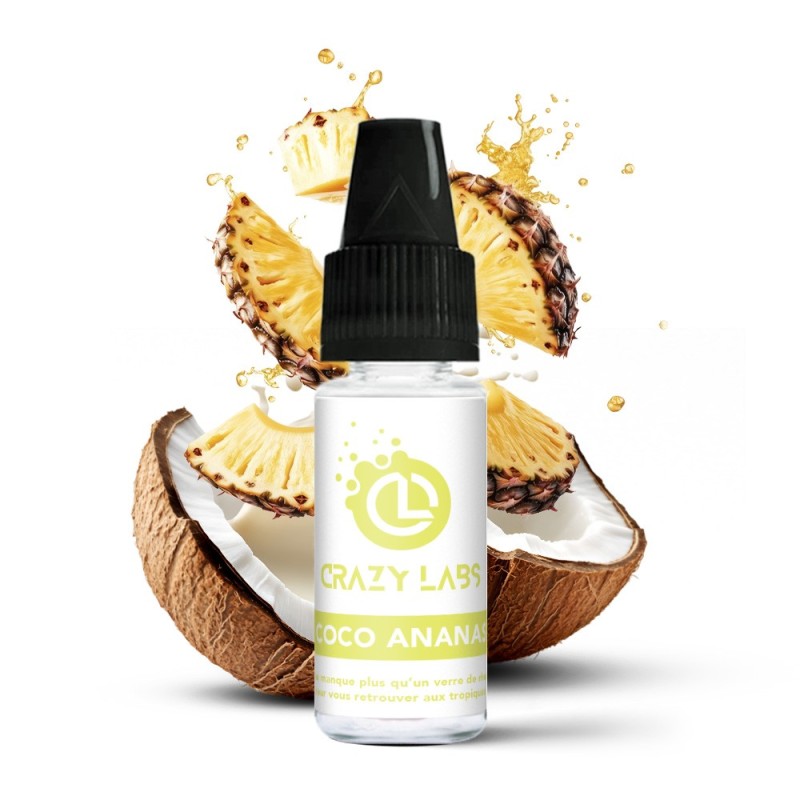 E-liquide Crazy Labs 10ml - Coco Ananas 6mg | EliqVapoteur