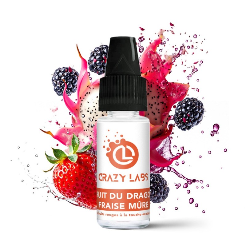 Crazy Labs E-liquid 10ml - Fruit du Dragon Fraise Mûre 12mg | EliqVapoteur
