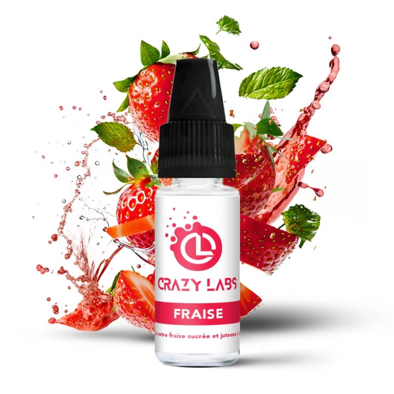 E-liquide Crazy Labs 10ml - Fraise 6mg | EliqVapoteur