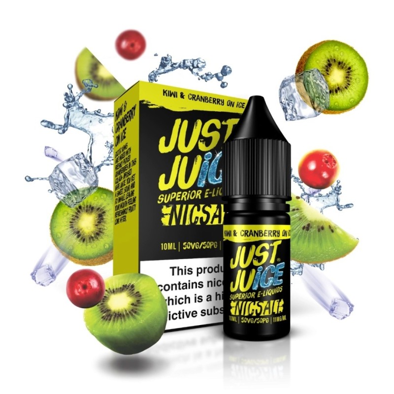 Liquid Just Juice 10ml - Kiwi & Cranberries on Ice 20mg (A25) | Eliq Vapoteur
