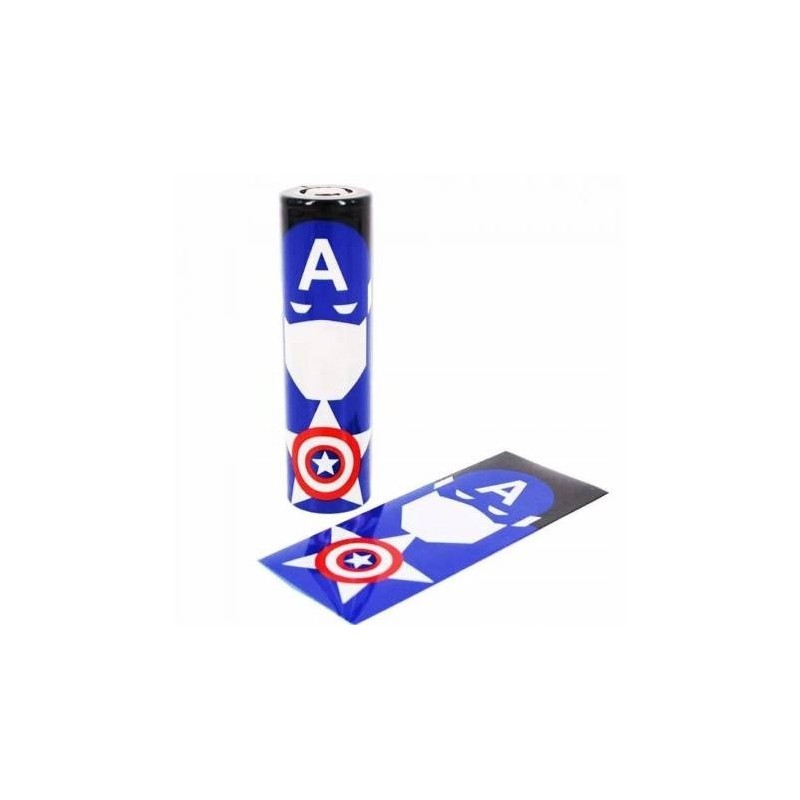 Shrinkable T-shirt - Captain America - for 18650 battery | Eliq Vapoteur