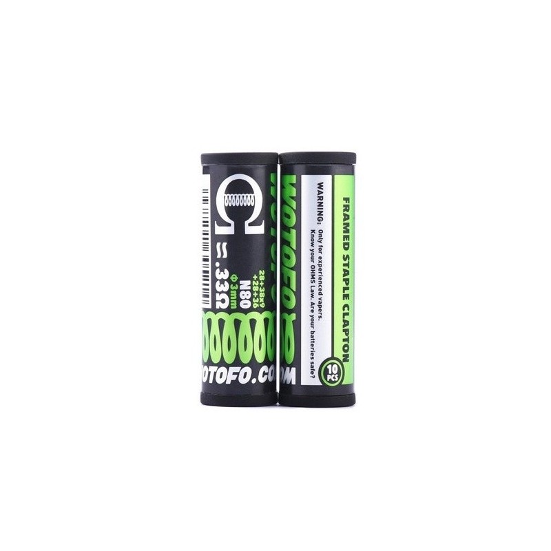 Wotofo - Ni80 Prebuilt Coil - framed staple clapton 28+38x9+28x36 0.33ohm | Eliq Vapoteur