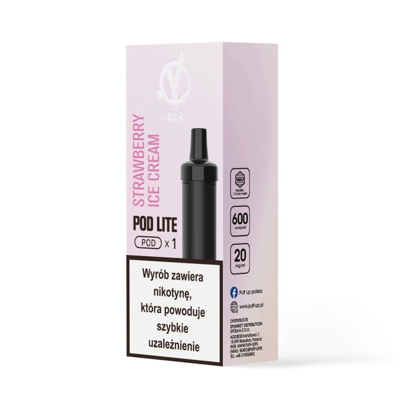 Kartridż Wkład Cubo Pod 20mg 2ml - Strawberry Ice Cream (A25) | Eliq Vapoteur