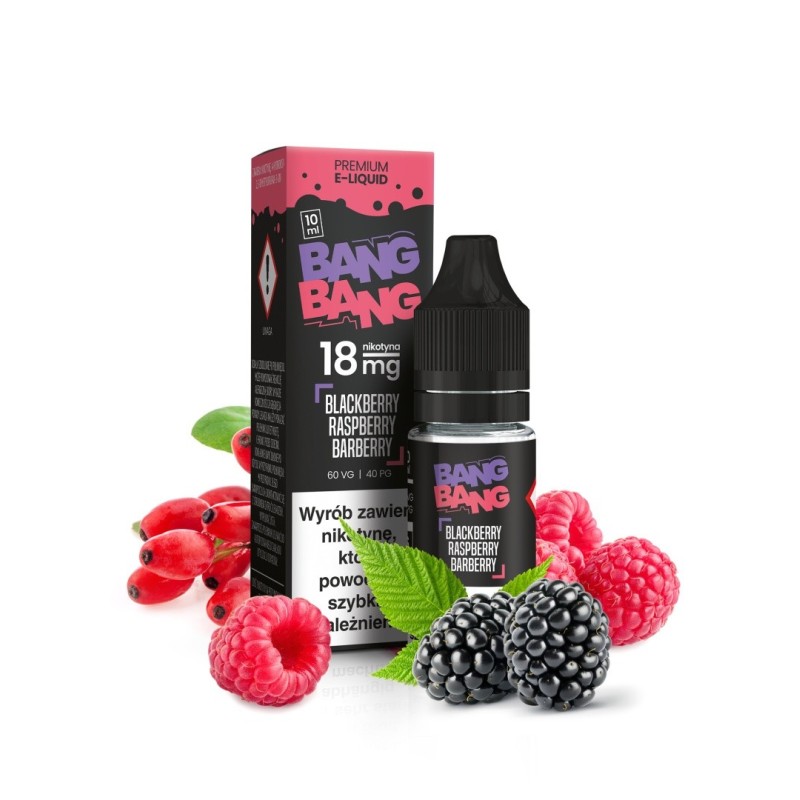 BANG BANG E-liquid 10ml - Blackberry Raspberry Barberry 18mg | EliqVapoteur
