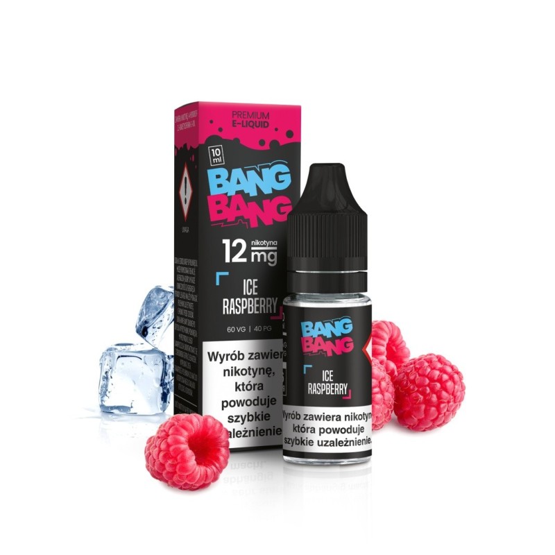 Liquid BANG BANG 10ml - Ice Raspberry 12mg (A25) | Eliq Vapoteur